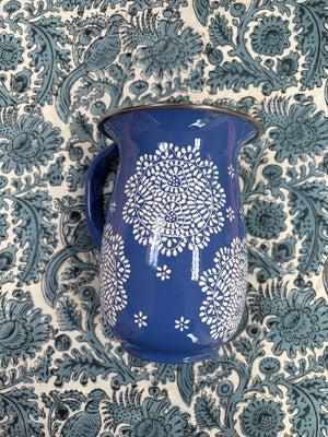 Block Printed Tablecloths porcelain blue birds 180x350cm