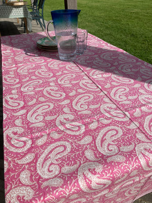 Block Printed Tablecloths large paisley