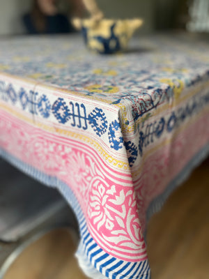 Block printed tablecloths Amber bazaar 180x300