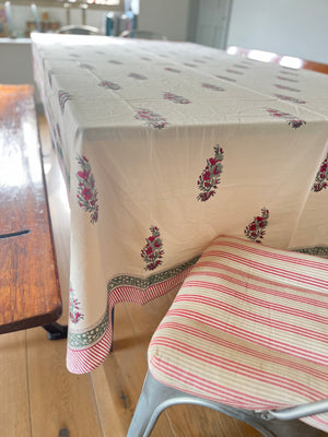 Block printed tablecloths winter garden 170x270