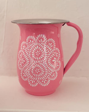 Hand painted Enamelware jug Mandala design