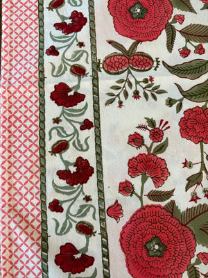 Block Printed Tablecloths, weaving pomegranates 180x350cm