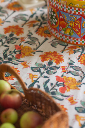 Block Printed Tablecloths October 180x350cm