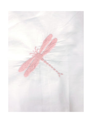 Dragonfly Motif, Hand Embroidered Cotton Bed Linen Set