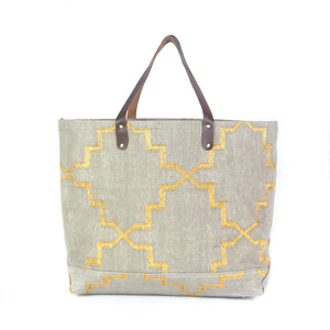 Biscuit and Gold Dhurrie Tote Bag